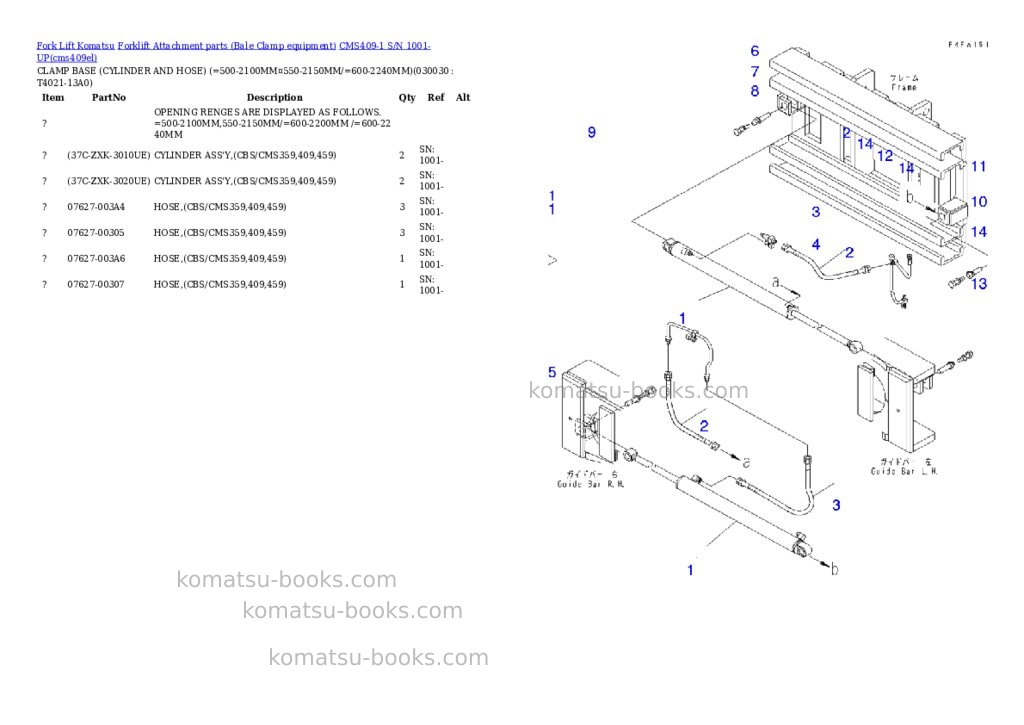 Komatsu cms409-1 s/n 1001-up Parts catalog cover Page 4 Komatsu cms409-1 s/n 1001-up Parts catalog cover Page 4