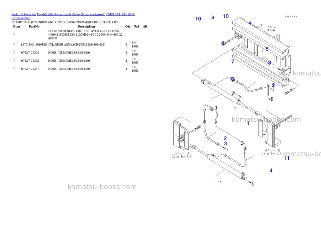 Komatsu cms409-1 s/n 1001-up Parts catalog cover Page 7 Komatsu cms409-1 s/n 1001-up Parts catalog cover Page 7