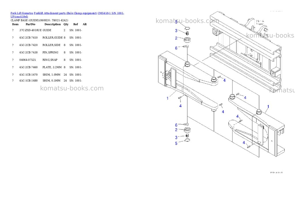 Komatsu cms459-1 s/n 1001-up Parts catalog cover Page 10 Komatsu cms459-1 s/n 1001-up Parts catalog cover Page 10