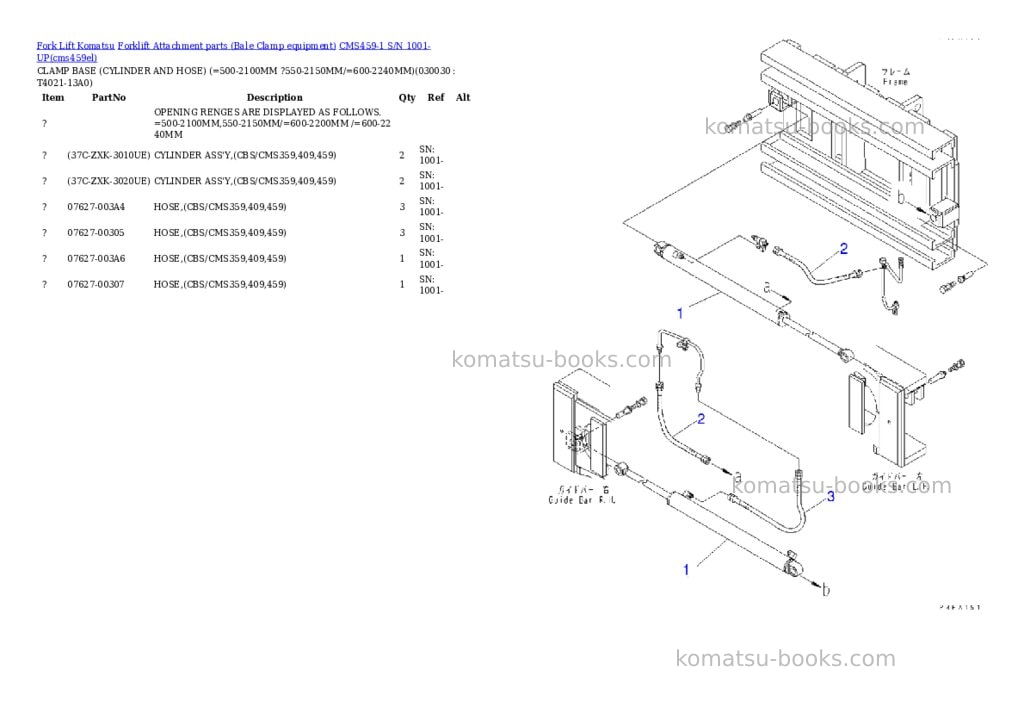 Komatsu cms459-1 s/n 1001-up Parts catalog cover Page 2 Komatsu cms459-1 s/n 1001-up Parts catalog cover Page 2