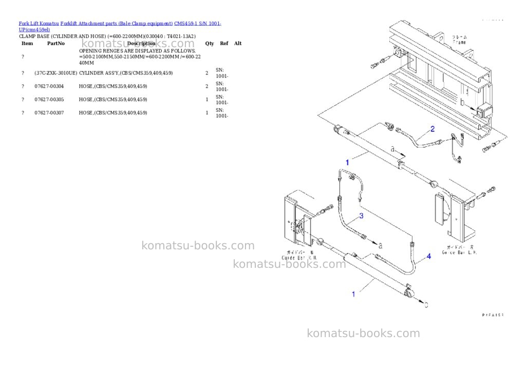Komatsu cms459-1 s/n 1001-up Parts catalog cover Page 3 Komatsu cms459-1 s/n 1001-up Parts catalog cover Page 3