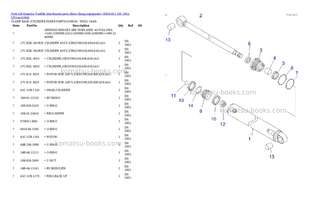 Komatsu cms459-1 s/n 1001-up Parts catalog cover Page 4 Komatsu cms459-1 s/n 1001-up Parts catalog cover Page 4