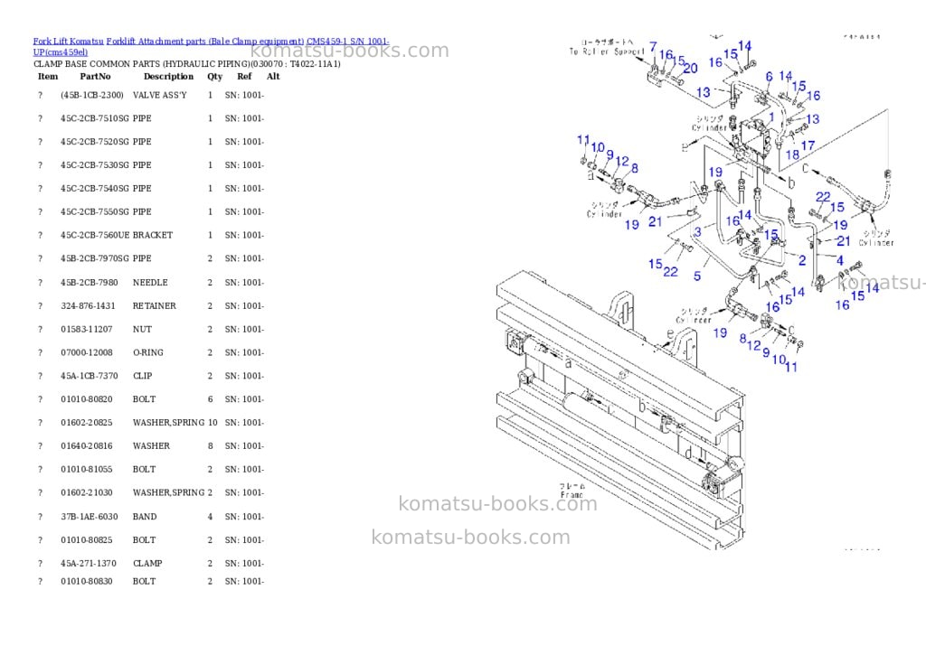 Komatsu cms459-1 s/n 1001-up Parts catalog cover Page 6 Komatsu cms459-1 s/n 1001-up Parts catalog cover Page 6
