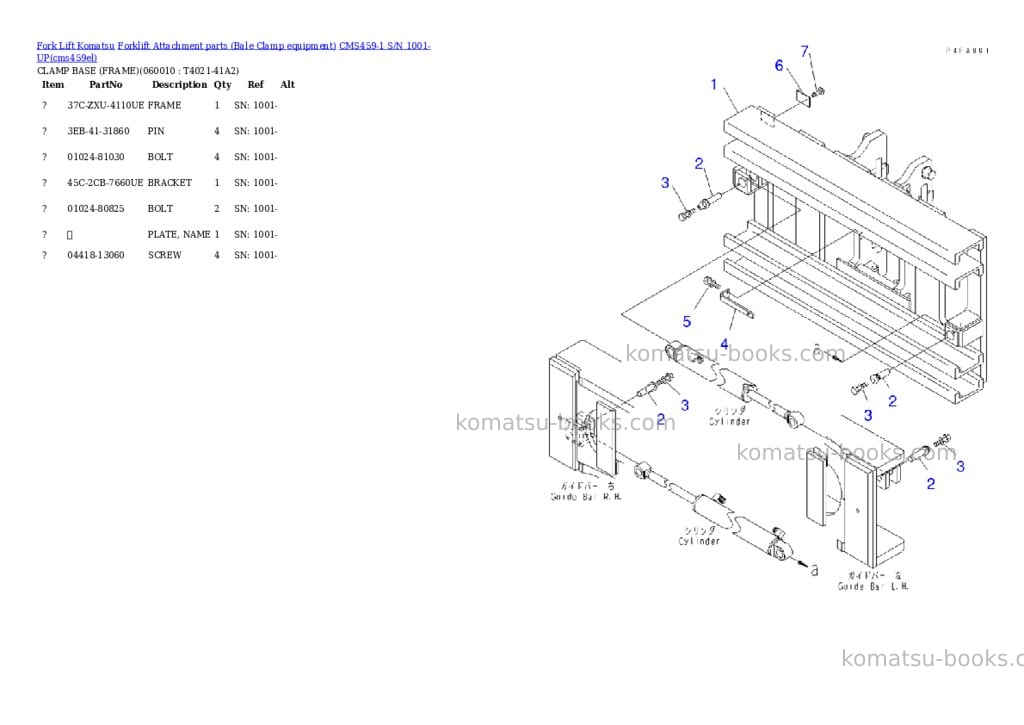 Komatsu cms459-1 s/n 1001-up Parts catalog cover Page 9 Komatsu cms459-1 s/n 1001-up Parts catalog cover Page 9