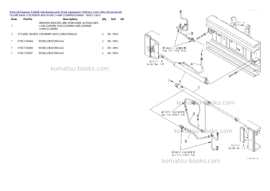 Komatsu CMS5A1-1 S/N 1001-UP Parts catalog cover Page 3