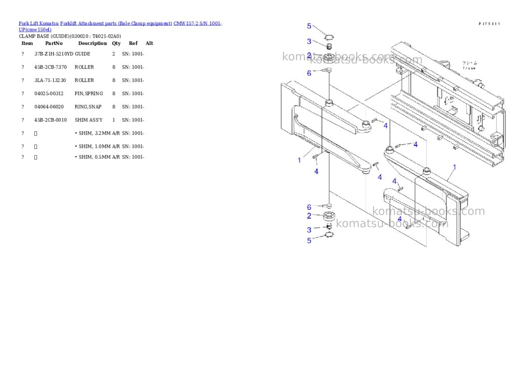 Komatsu cmw157-2 s/n 1001-up Parts catalog cover Komatsu cmw157-2 s/n 1001-up Parts catalog cover