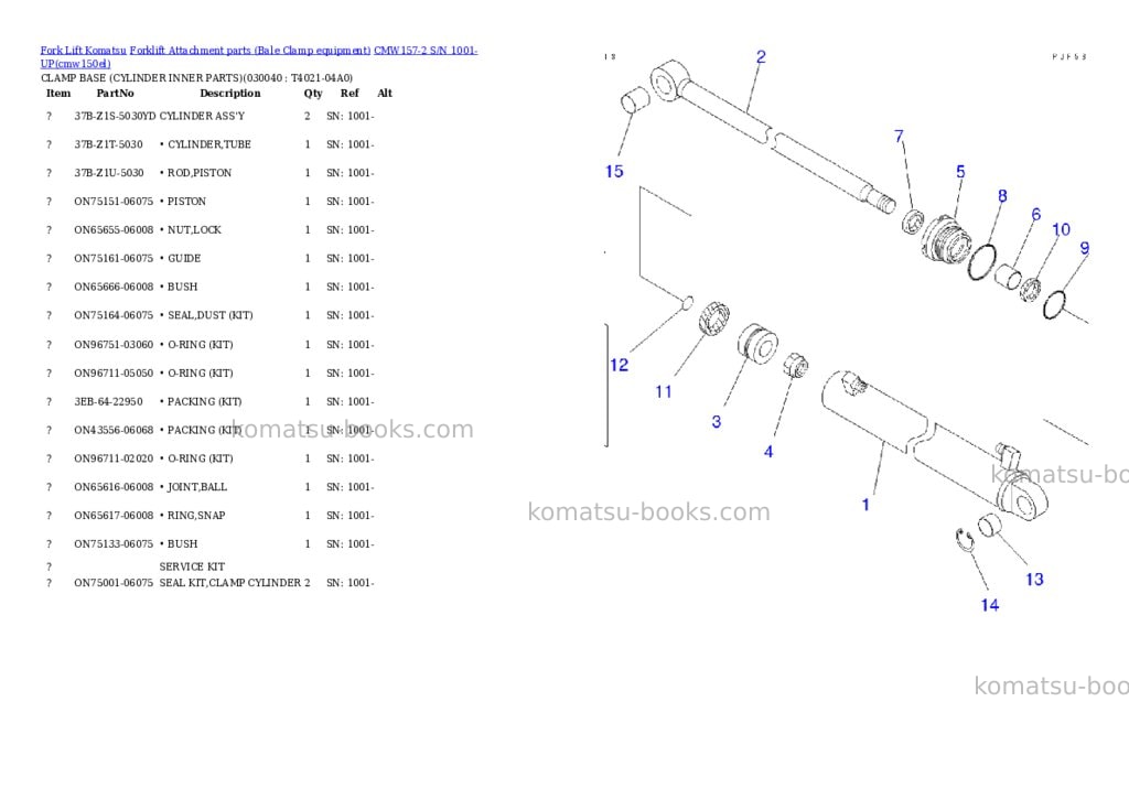 Komatsu cmw157-2 s/n 1001-up Parts catalog cover Page 3 Komatsu cmw157-2 s/n 1001-up Parts catalog cover Page 3