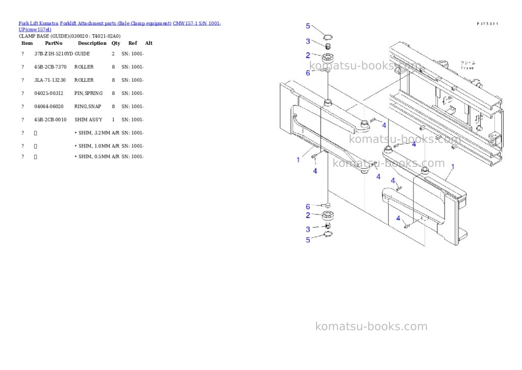 Komatsu cmw157-1 s/n 1001-up Parts catalog cover Komatsu cmw157-1 s/n 1001-up Parts catalog cover