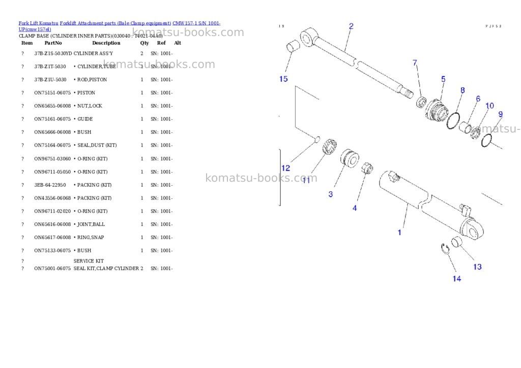 Komatsu cmw157-1 s/n 1001-up Parts catalog cover Page 3 Komatsu cmw157-1 s/n 1001-up Parts catalog cover Page 3