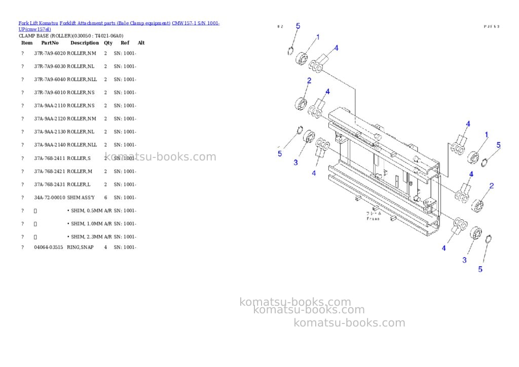 Komatsu cmw157-1 s/n 1001-up Parts catalog cover Page 4 Komatsu cmw157-1 s/n 1001-up Parts catalog cover Page 4