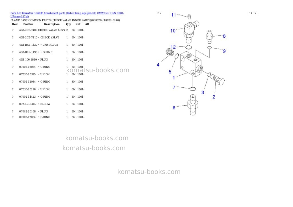 Komatsu cmw157-1 s/n 1001-up Parts catalog cover Page 6 Komatsu cmw157-1 s/n 1001-up Parts catalog cover Page 6