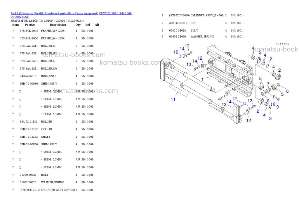 Komatsu cmw252/302-1 s/n 1001-up Parts catalog cover Komatsu cmw252/302-1 s/n 1001-up Parts catalog cover