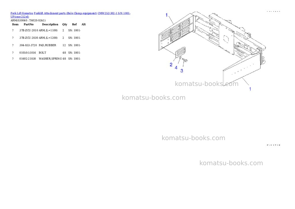 Komatsu cmw252/302-1 s/n 1001-up Parts catalog cover Page 3 Komatsu cmw252/302-1 s/n 1001-up Parts catalog cover Page 3