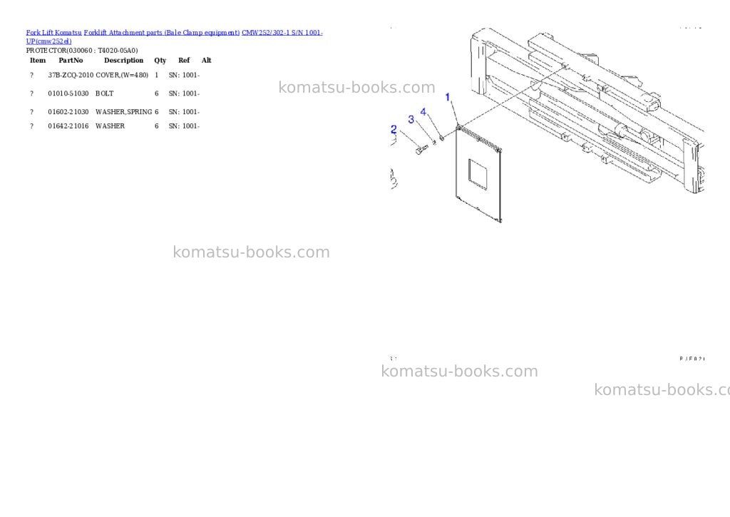 Komatsu cmw252/302-1 s/n 1001-up Parts catalog cover Page 5 Komatsu cmw252/302-1 s/n 1001-up Parts catalog cover Page 5