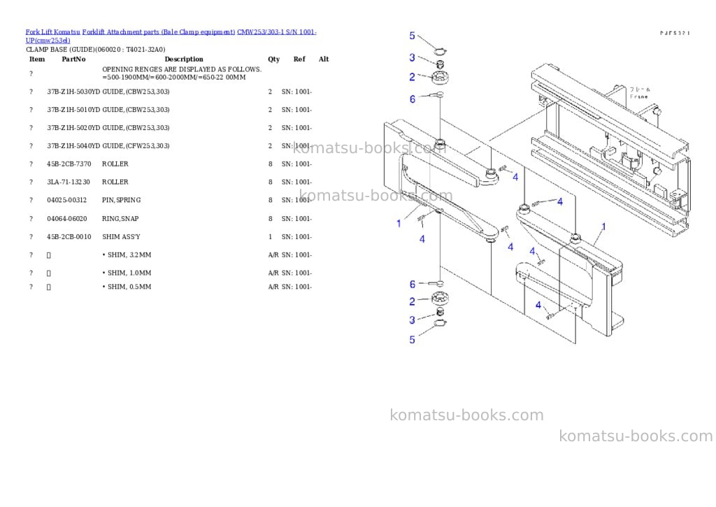 Komatsu cmw253/303-1 s/n 1001-up Parts catalog cover Page 10