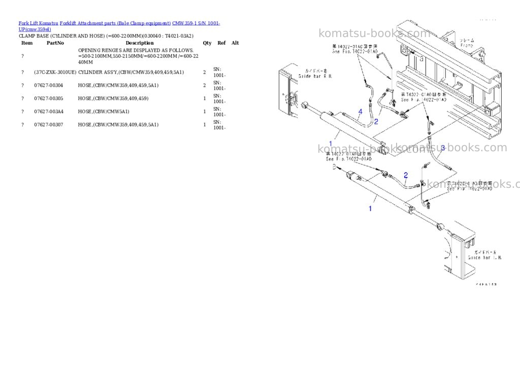 Komatsu cmw359-1 s/n 1001-up Parts catalog cover Page 3