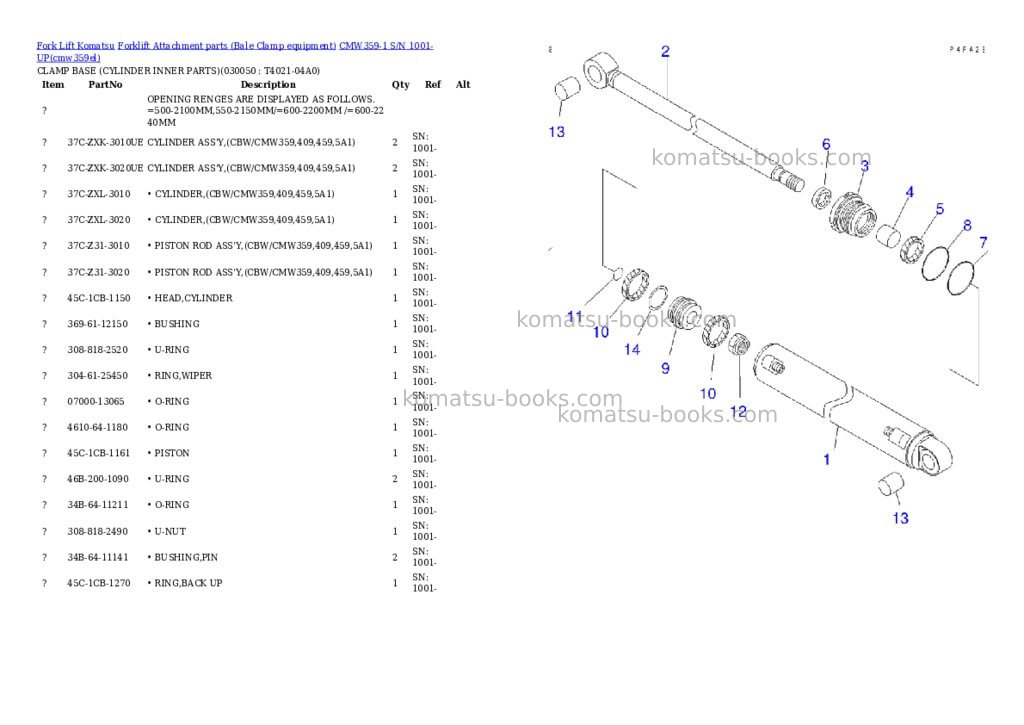 Komatsu cmw359-1 s/n 1001-up Parts catalog cover Page 4