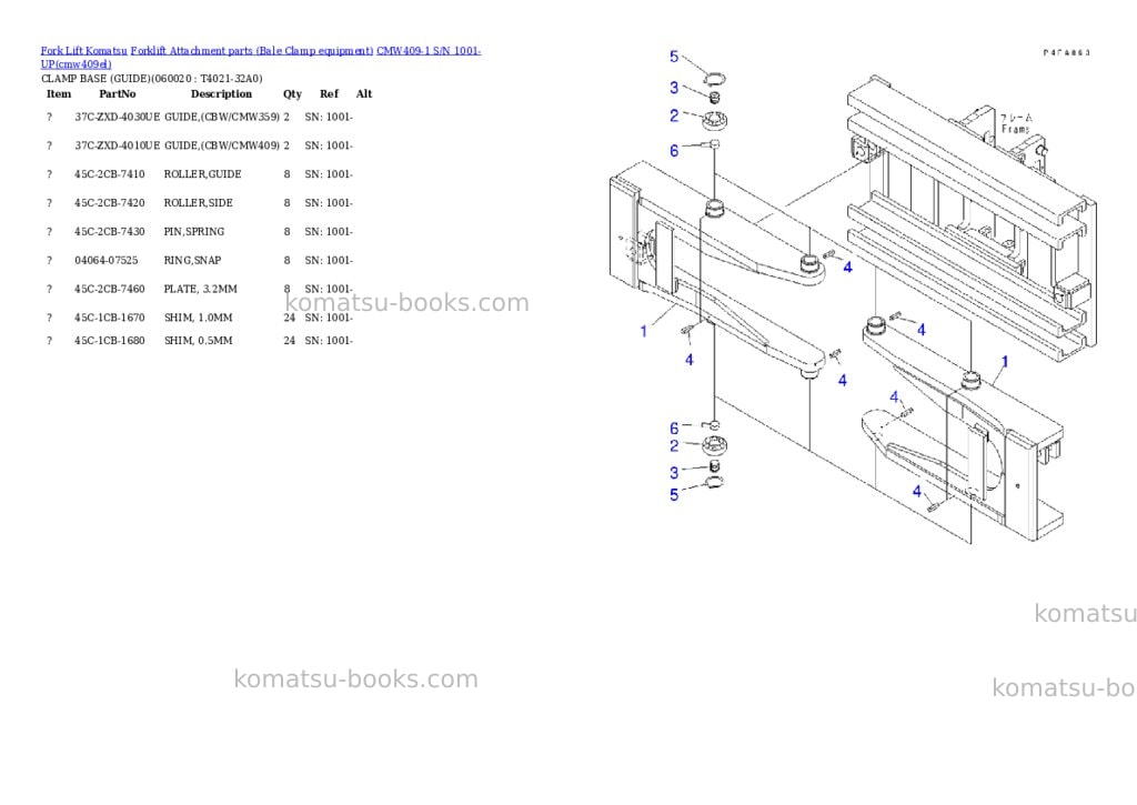 Komatsu cmw409-1 s/n 1001-up Parts catalog cover Page 10
