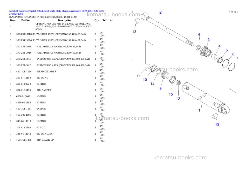 Komatsu cmw409-1 s/n 1001-up Parts catalog cover Page 4