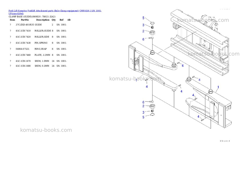 Komatsu cmw459-1 s/n 1001-up Parts catalog cover Page 10