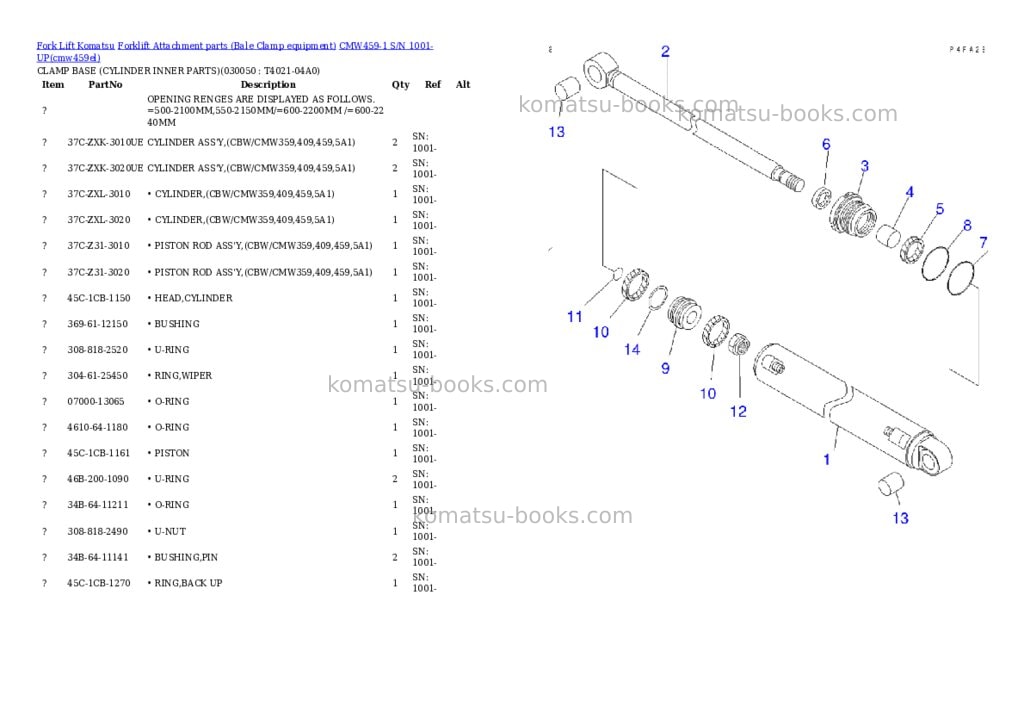 Komatsu cmw459-1 s/n 1001-up Parts catalog cover Page 4