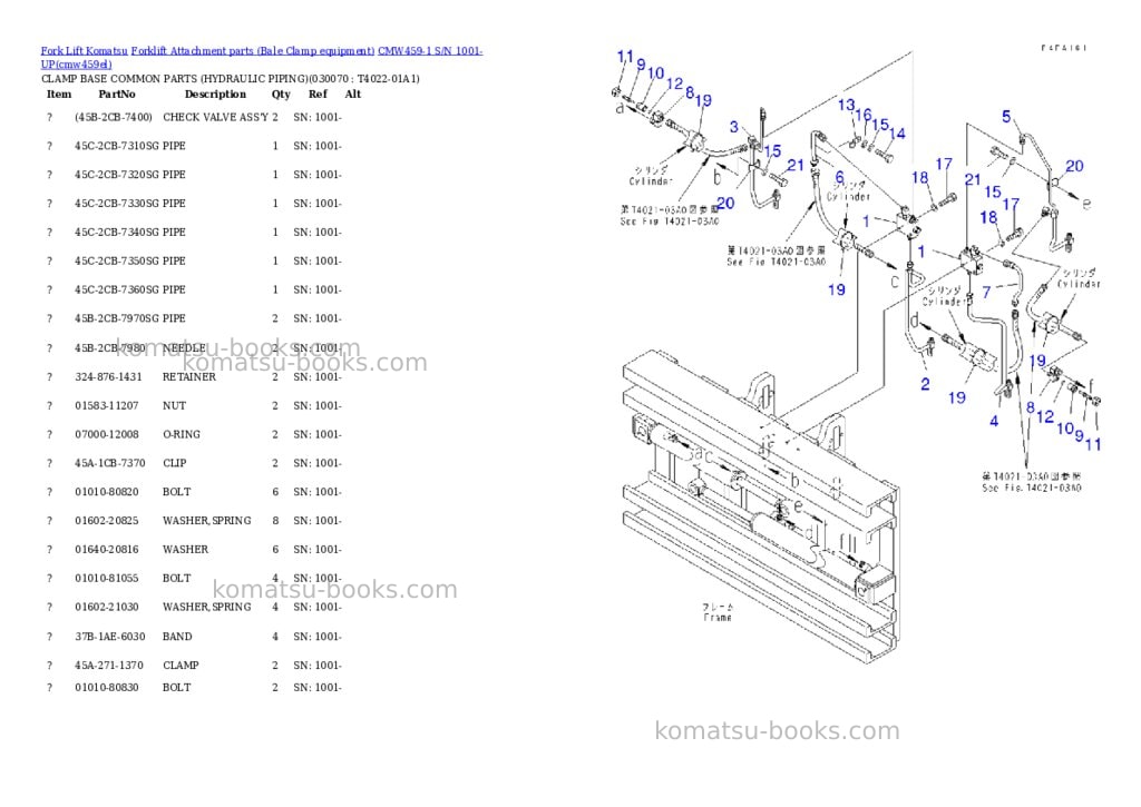 Komatsu cmw459-1 s/n 1001-up Parts catalog cover Page 6