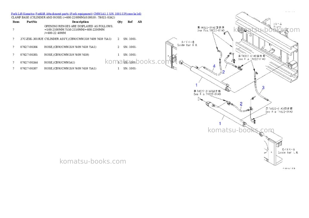 Komatsu CMW5A1-1 S/N 1001-UP Parts catalog cover Page 2