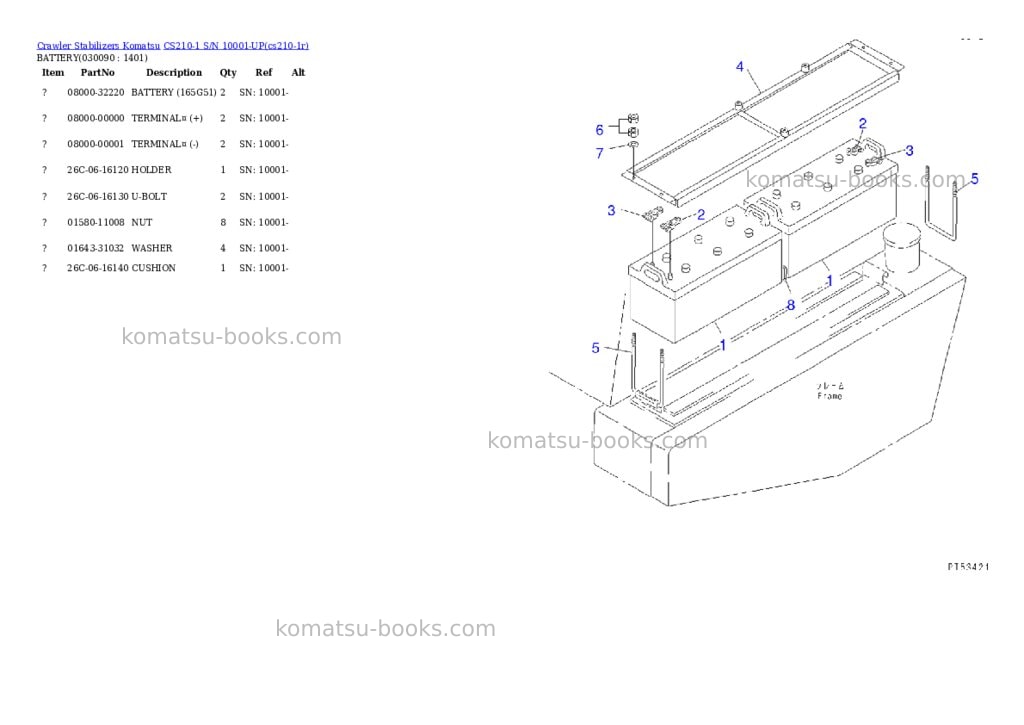 Komatsu cs210-1 s/n 10001-up Parts catalog cover