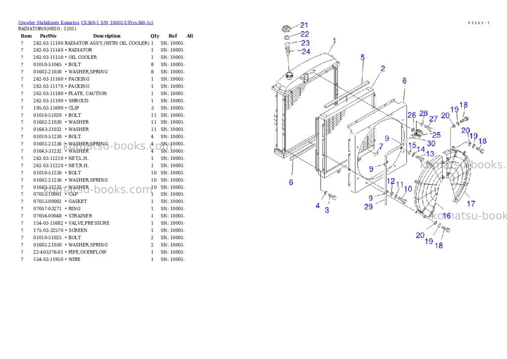 Komatsu CS360-1 S/N 10001-UP Parts catalog cover Komatsu CS360-1 S/N 10001-UP Parts catalog cover