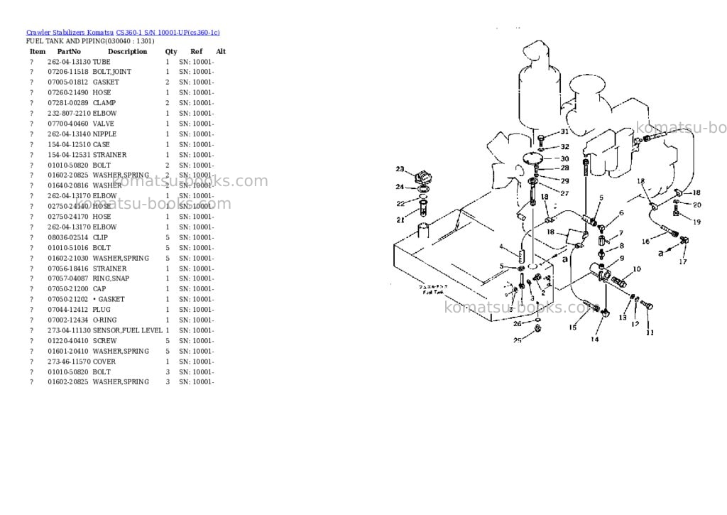 Komatsu CS360-1 S/N 10001-UP Parts catalog cover Page 3 Komatsu CS360-1 S/N 10001-UP Parts catalog cover Page 3
