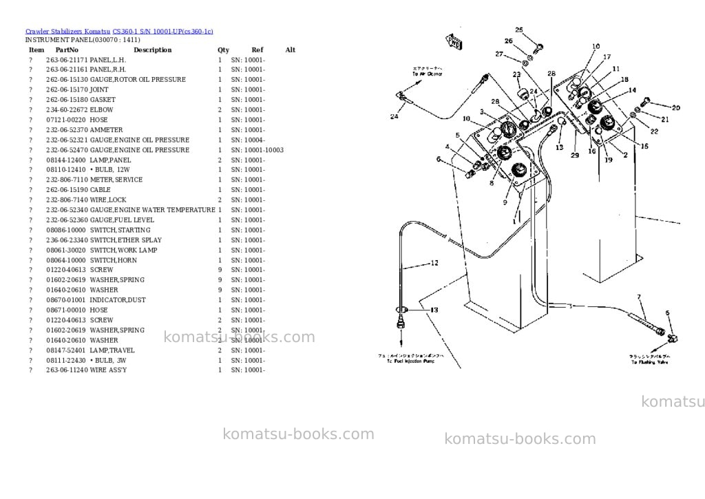 Komatsu CS360-1 S/N 10001-UP Parts catalog cover Page 6 Komatsu CS360-1 S/N 10001-UP Parts catalog cover Page 6