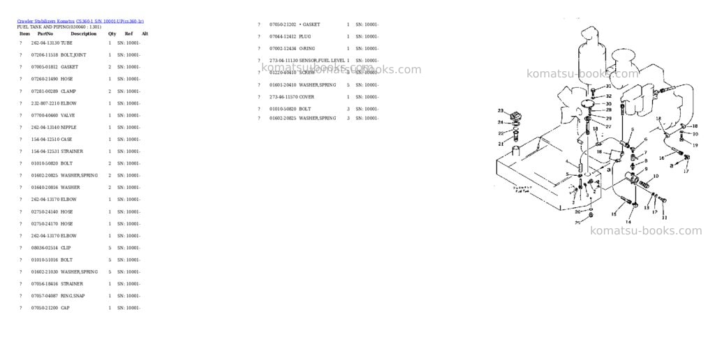 Komatsu cs360-1 s/n 10001-up Parts catalog cover Page 3