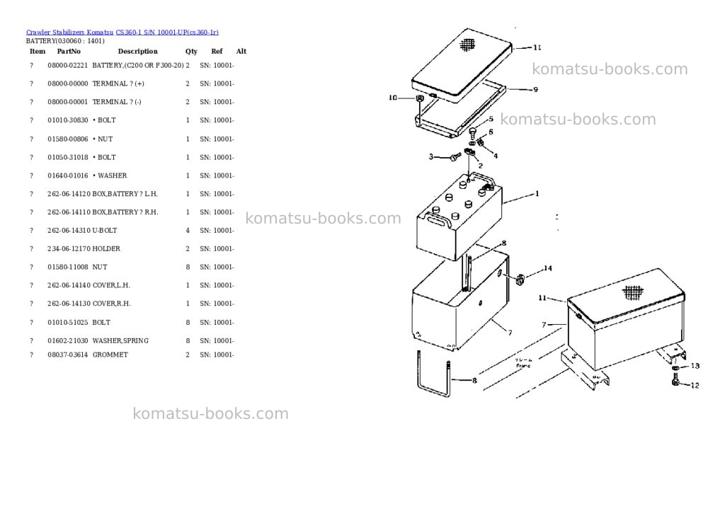 Komatsu cs360-1 s/n 10001-up Parts catalog cover Page 5