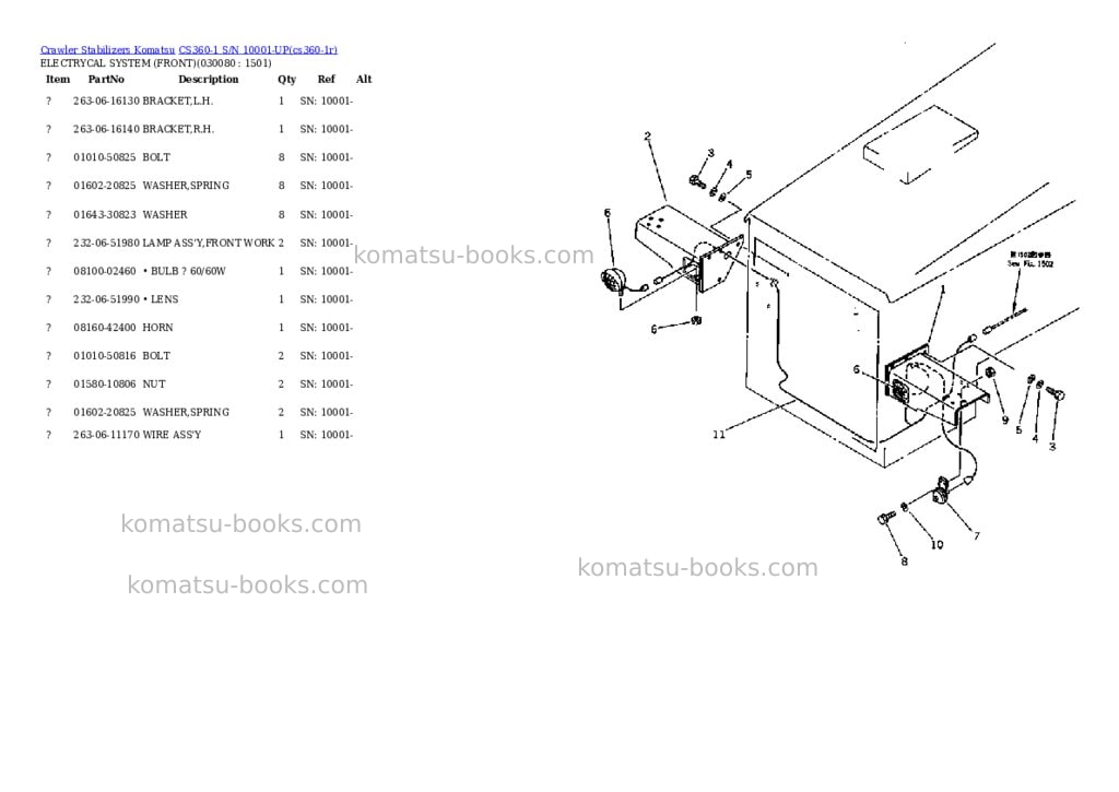 Komatsu cs360-1 s/n 10001-up Parts catalog cover Page 7