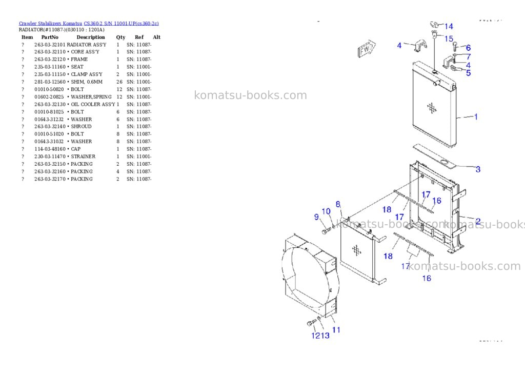 Komatsu CS360-2 S/N 11001-UP Parts catalog cover Page 10