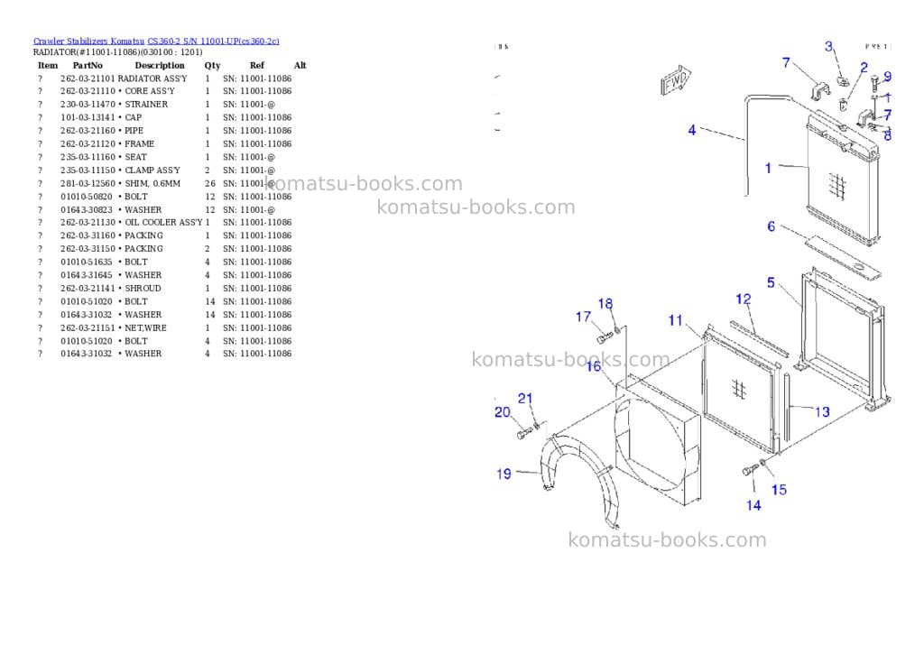 Komatsu CS360-2 S/N 11001-UP Parts catalog cover Page 9