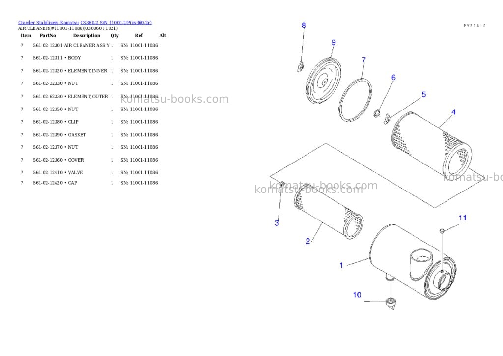 Komatsu cs360-2 s/n 11001-up Parts catalog cover Page 5