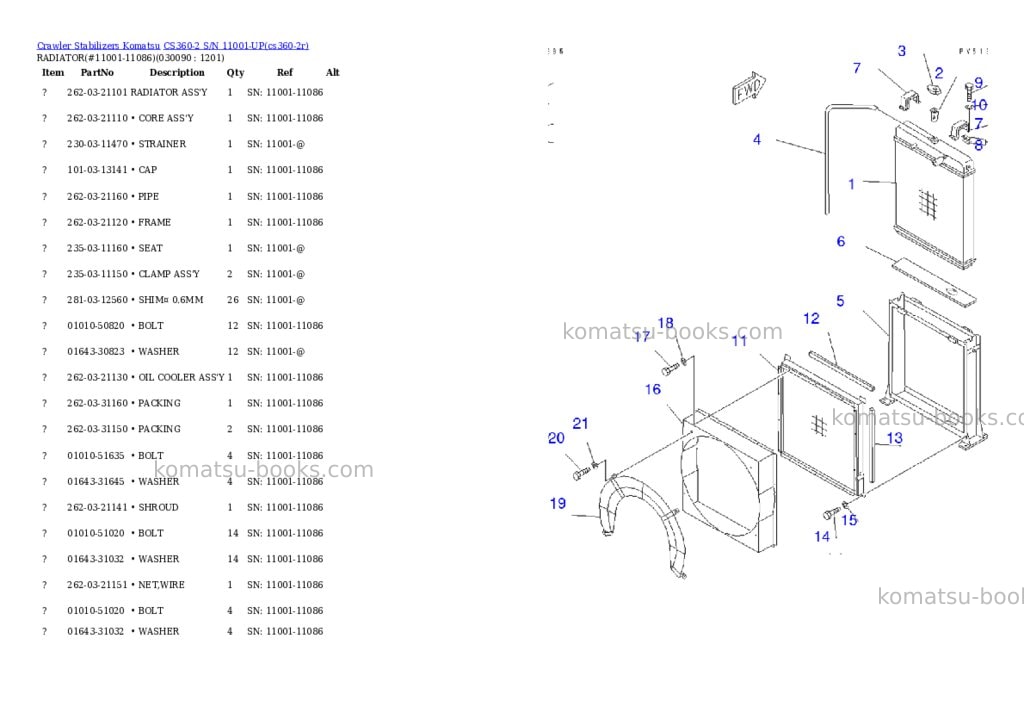 Komatsu cs360-2 s/n 11001-up Parts catalog cover Page 8