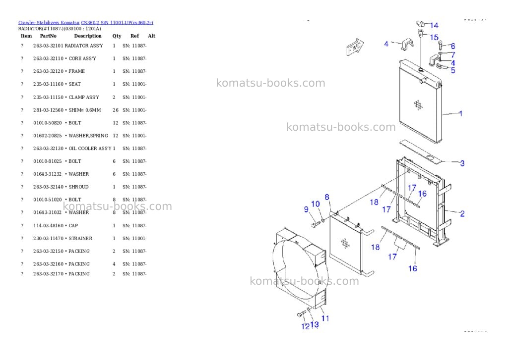 Komatsu cs360-2 s/n 11001-up Parts catalog cover Page 9