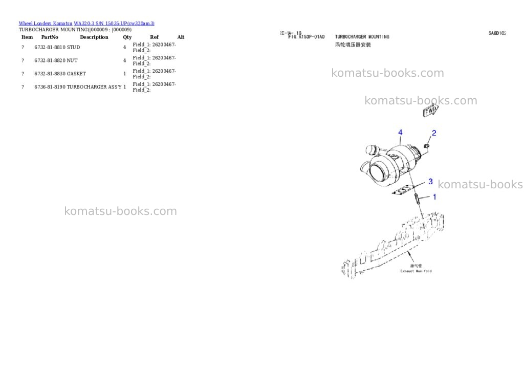 Komatsu wa320-3h s/n wa320h20561-up Parts catalog cover Page 7 Komatsu wa320-3h s/n wa320h20561-up Parts catalog cover Page 7