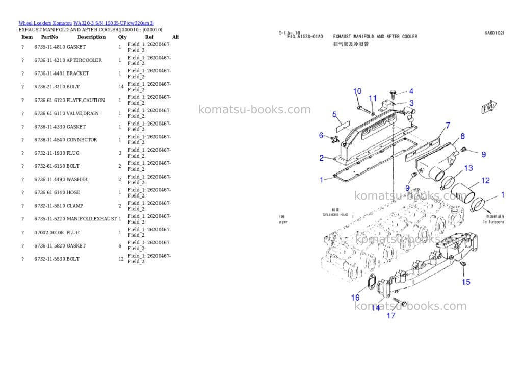 Komatsu wa320-3h s/n wa320h20561-up Parts catalog cover Page 8 Komatsu wa320-3h s/n wa320h20561-up Parts catalog cover Page 8