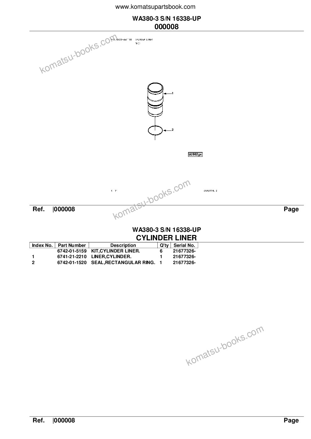 Komatsu wa380-3 s/n 16338-up Parts catalog cover Page 10