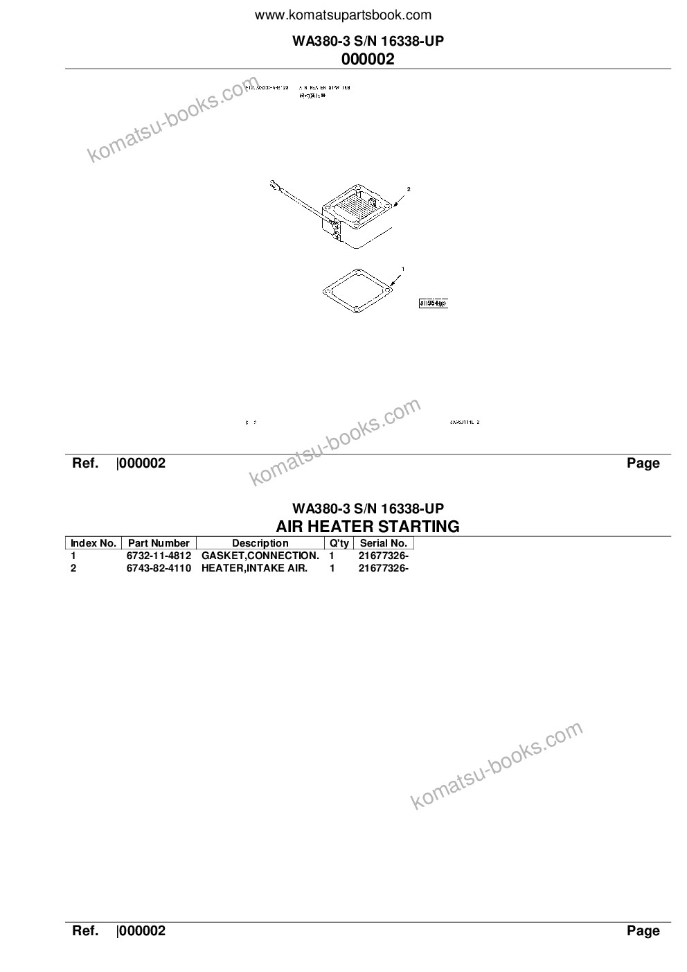 Komatsu wa380-3 s/n 16338-up Parts catalog cover Page 4