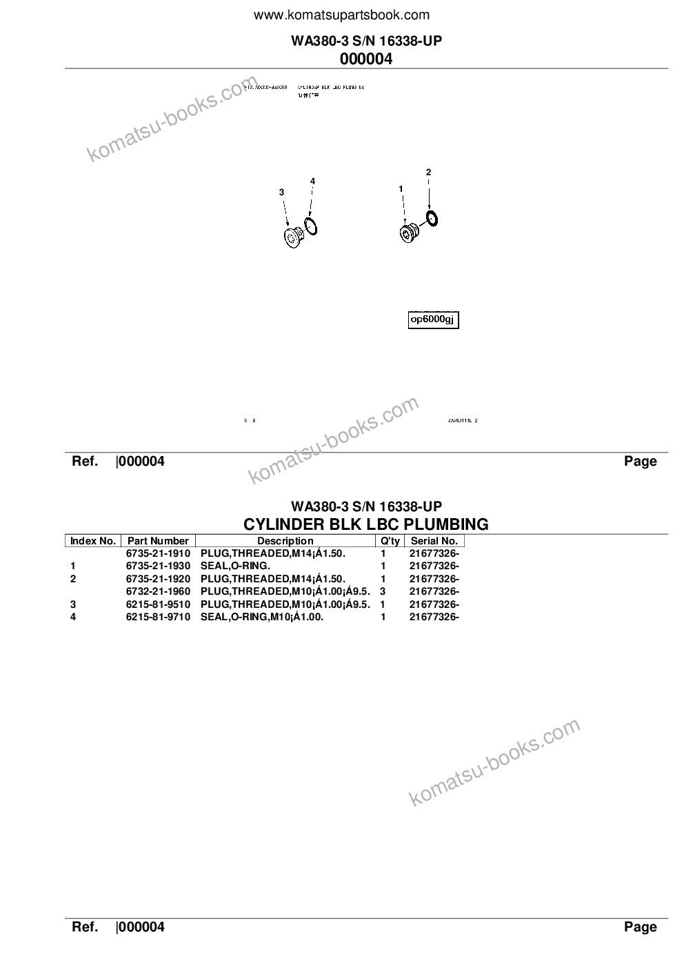 Komatsu wa380-3 s/n 16338-up Parts catalog cover Page 6