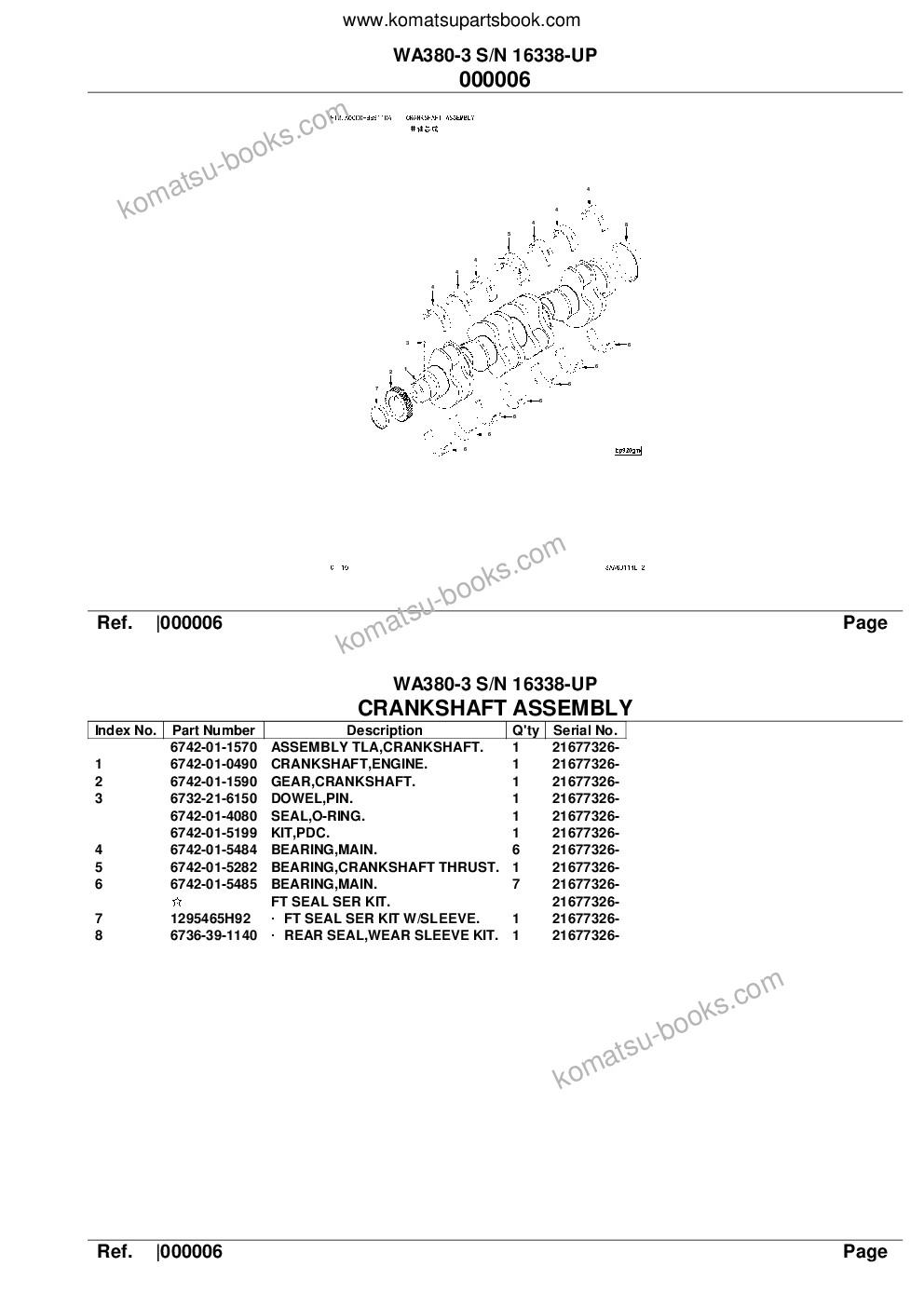 Komatsu wa380-3 s/n 16338-up Parts catalog cover Page 8