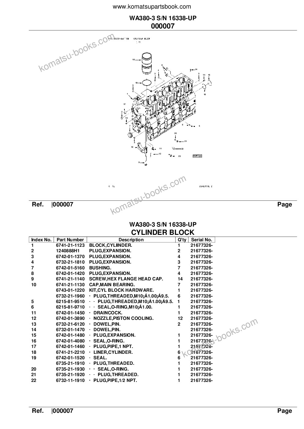 Komatsu wa380-3 s/n 16338-up Parts catalog cover Page 9