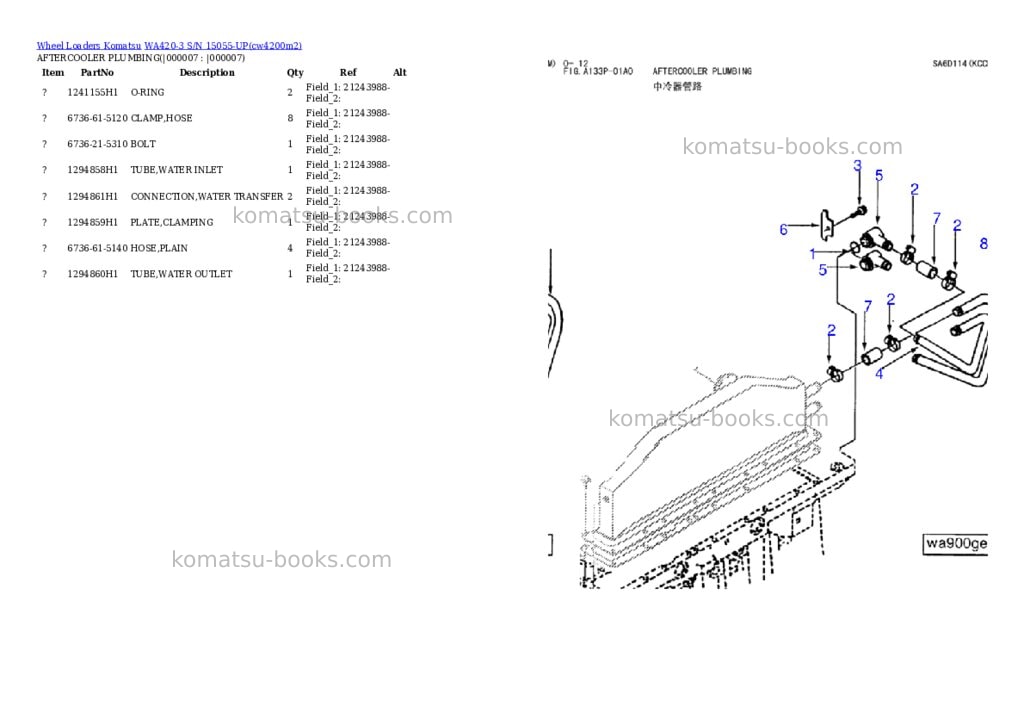 Komatsu wa420-3 s/n 15055-up Parts catalog cover Page 5