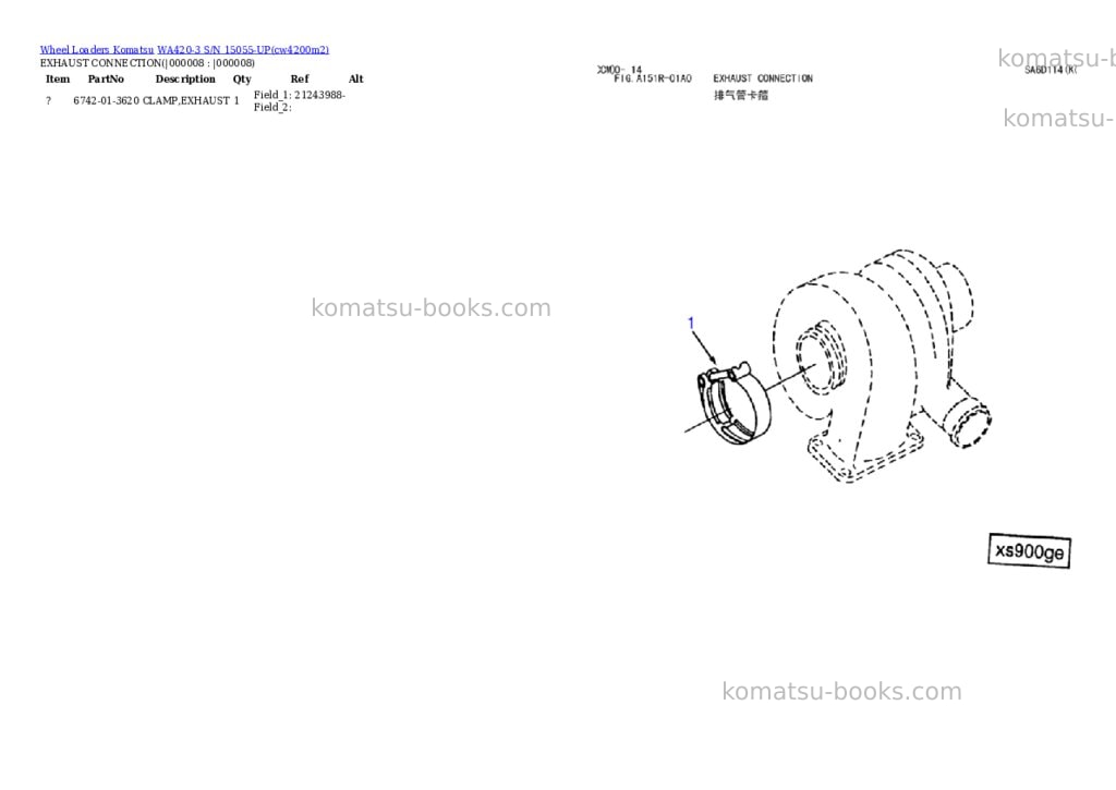 Komatsu wa420-3 s/n 15055-up Parts catalog cover Page 6