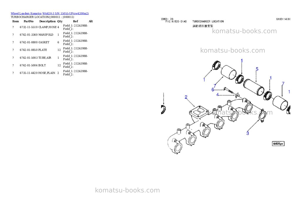 Komatsu wa420-3 s/n 15055-up Parts catalog cover Page 9