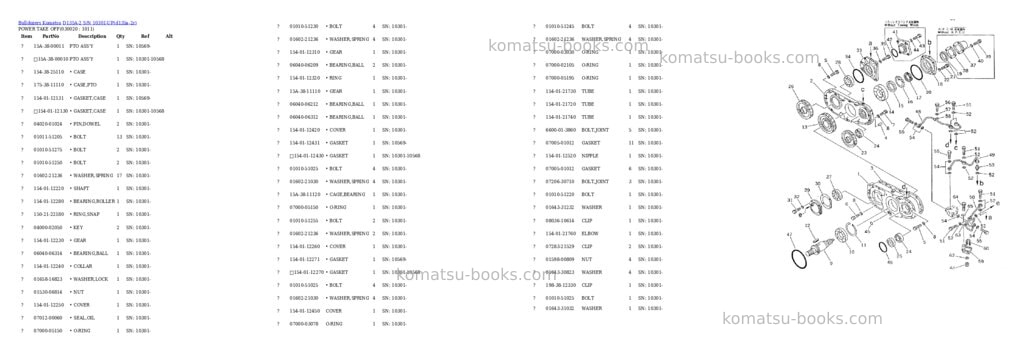 Komatsu D135A-2 S/N 10301-UP Parts catalog cover Komatsu D135A-2 S/N 10301-UP Parts catalog cover